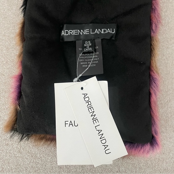 Andrienne Landau Dark Multi-Color Faux Fur Scarf - Picture 5 of 8